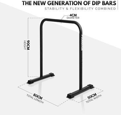 GORNATION Premium Dip Bars, Calisthenics & Fitness Training Equipment met Verstelbare & Anti-Slip Voeten, Ideaal voor Home en Outdoor Workouts