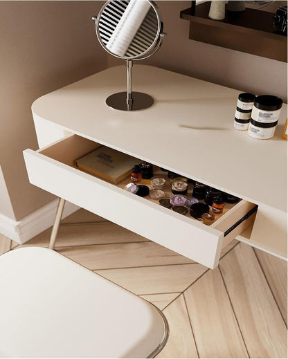 Kaptafel – Make-up Tafel – Ijdelheid – Make-up Bureau – Dressoir – Beige Kleur – Compact 80x40x75 cm – Eenvoudige Montage – Onderhoudsvriendelijk Gladde Oppervlak