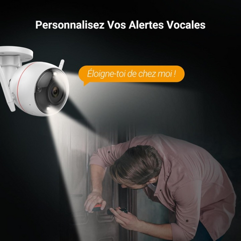 Beveiligingscamera Buiten - WiFi-bewakingscamera - Draadloze IP-camera - 4MP - met AI Menselijke Detectie-  30m Kleuren Nachtzicht - Alarmsirene - IP67 Waterdicht - Twee-weg audio - Wit