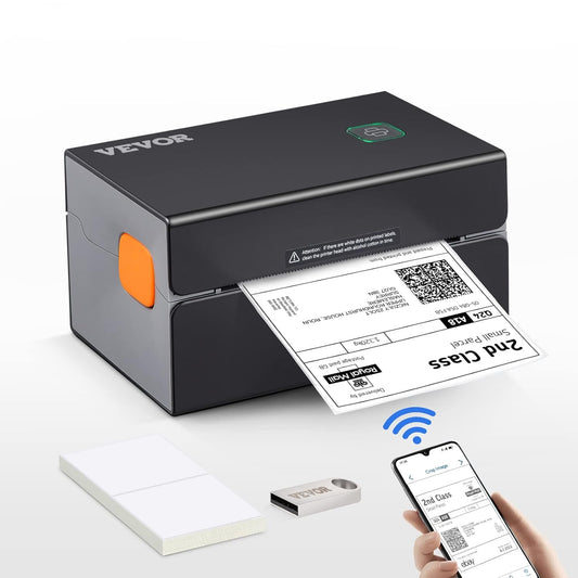 VEVOR Bluetooth labelprinter HD (300DPI), DHL labelprinter met USB-poort en automatische herkenning van etiketten, ondersteunt Windows/MacOS/Linux, geschikt voor Amazon, Ebay, Etsy, enz