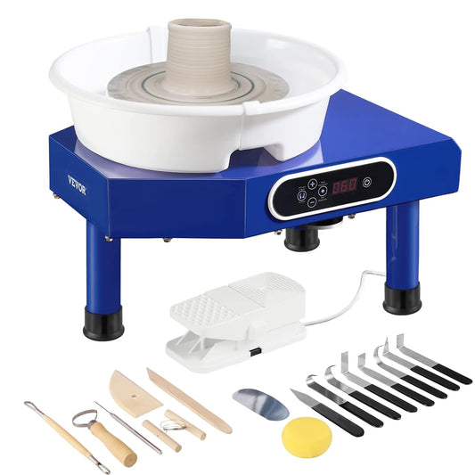 VEVOR Voetpedaal ABS afneembaar bassin, sculpting tool schort accessoire kit voor werk kunst ambachtelijke doe-het-zelf, blauw