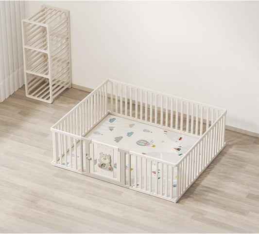 Kaëru Children's Playpen – Adjustable to Storage Rack – 186x156 cm – With Writing Board – Ground Box Baby – Playpen Baby – Playpen Baby – Includes Play Mat, Watercolor Pens, Board Wiper & Storage Rack - QUORE