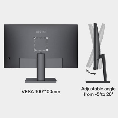 KOORUI 32 Zoll Monitor,4K UHD 3840×2160 PC Monitor,VA,60Hz,99% sRGB,HDR10,Adaptive Sync,Integrierte Lautsprecher,2×HDMI 2.0 & DP 1.4,VESA 100×100 - QUORE