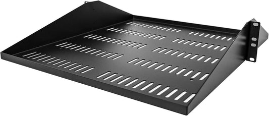 StarTech.com 2U Rack Shelf - Universele Geventileerde 19 inch Server Rack Plank/Lade voor AV/Data/Netwerk Apparatuur – Cantilever – Max. 91kg - Diepte 50 cm (20”)(SHELF-2U-20-CENTER-V)