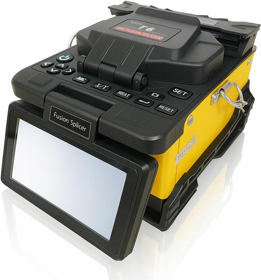 Elfcam - Glasvezel Lasapparaat T6C, Fiber Fusion Splicer, type Uitlijning - Hart-tot-Hart, met 4 Motoren en Gereedschapsset, voor FTTH & FTTx