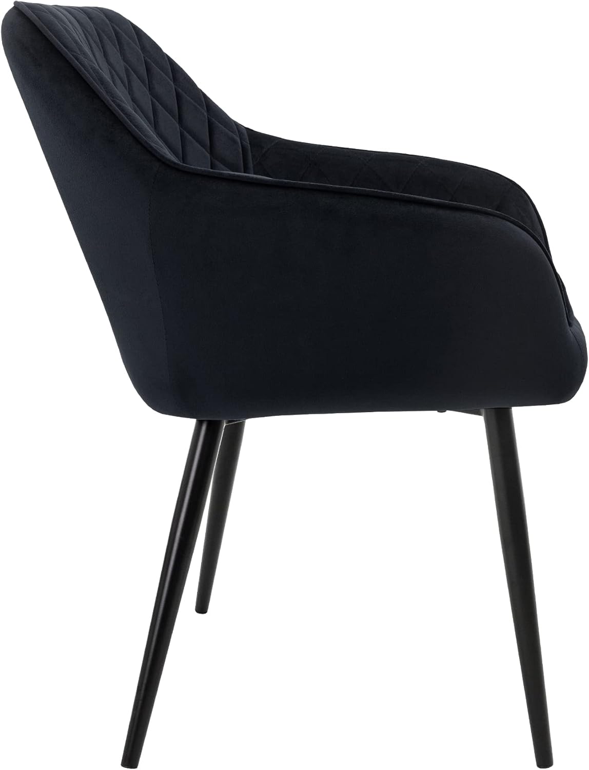Eetkamerstoelen – Stoelen – Eettafelstoelen – Armstoel – Design Stoelen – Zwart Fluweel – Ergonomisch Comfort – Metalen Poten