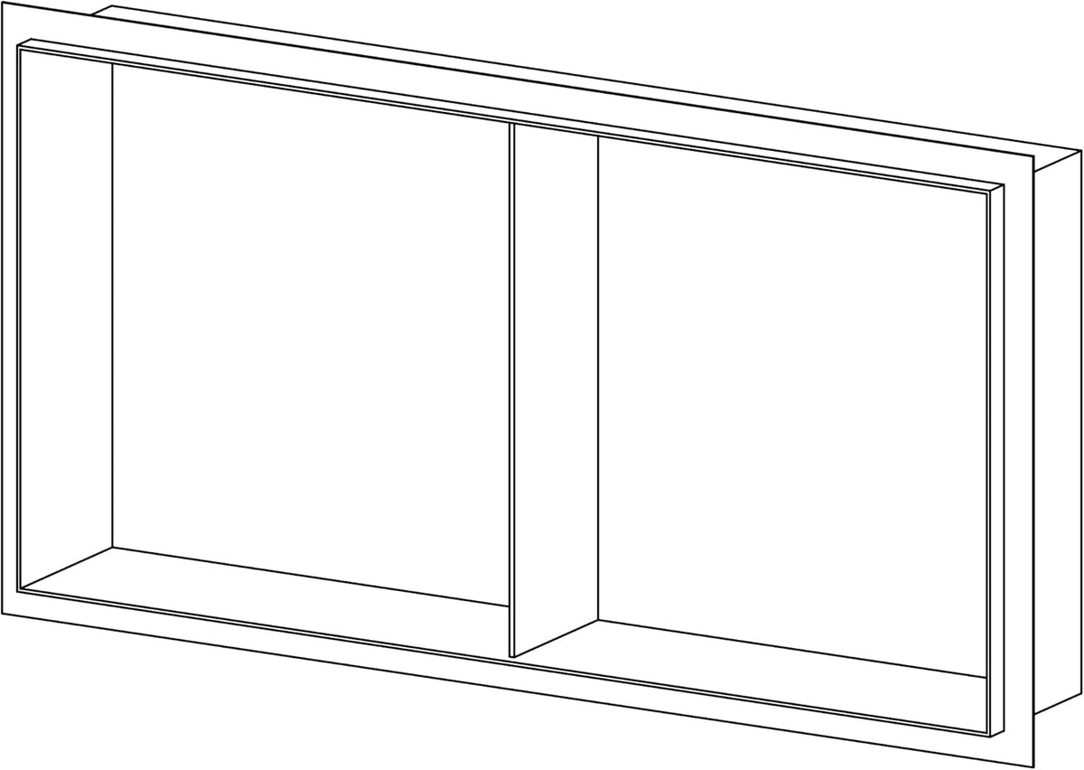 Badkamernis van rvs BERNSTEIN NT306010X randloos met planchet - 30 x 60 x 10 cm (B x H x D) - selecteerbare kleur, Kleur:zwart