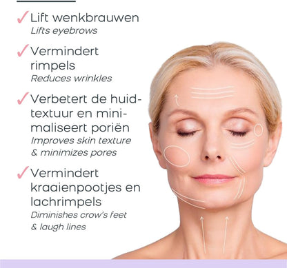 Microstroom Gezichtsapparaat – Huidverzorgingsapparaat – Gezichtsverzorgingsapparaat – Gezichtsmassageapparaat – Anti-Aging Apparaat – Instelbare Intensiteit – Dagelijks 3-5 Min Gebruik