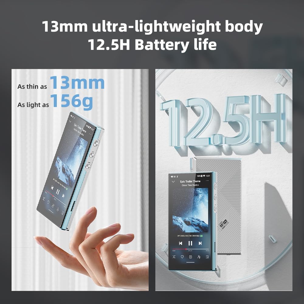 Hi-Res MP3 Speler – Draagbare Muziekspeler – Portable Audio Player – Digitale Audio Speler – Android Muziekspeler – Snapdragon 680 Octa-Core – 12,5 Uur Batterijduur