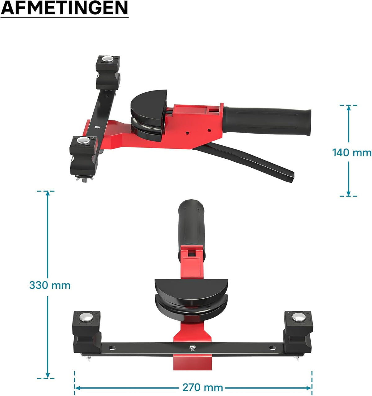 Wiltec handmatige pijpenbuiger 14-32 mm, buizenbuiger met buigradius tot 90°, manuele pijpbuigmachine voor aluminium, koper en kunststof pijpen, leidingen en buizen