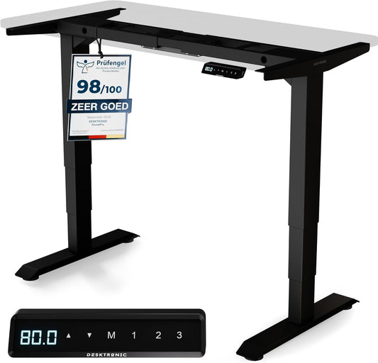 Desktronic HomePro Frame in hoogte verstelbaar bureauframe - elektrisch in hoogte verstelbaar bureau met fluisterstille dubbele motor en touchscreen - hoog draagvermogen - zwart