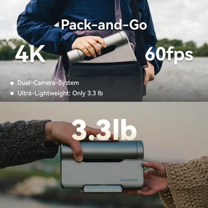 DWARFLAB Dwarf 3 Smart Telescoop, eenvoudige EAA all-in-one, autofocus, 4K dubbele camera's voor astronomie, natuur en panorama, ultralicht (1,35 kg), voor alle 6 - 98 jaar
