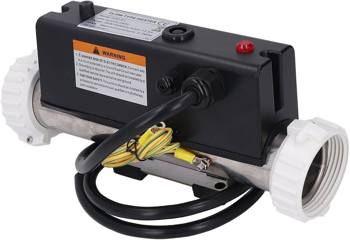 Zwembadverwarmer – Elektrische Zwembadboiler – Waterthermostaat – Spa Verwarmer – Bubbelbad Verwarmer – 2 kW – Automatische Temperatuurregeling – Bescherming Tegen Droogverbranding