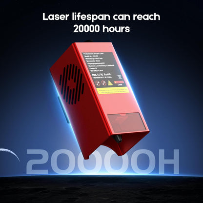 CK1-20 Lasergraveermachine, 20 W, doe-het-zelf lasergraveermachine, 418 x 418 mm, werkgebiedondersteuning, offline TF-kaartgravure, app-bediening, lasergraveermachine voor metaal en hout, glas, acryl,