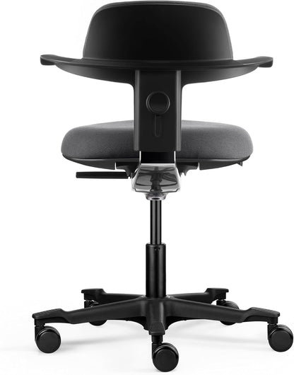 hjh OFFICE Ergonomische werkstoel Work 40 stoel met in hoogte verstelbare rugleuning, verstelbare zithoek en zitdiepte, stabiele nylon kruisvoet, donkergrijs