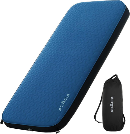 ACACIA 4.3" Thick Self Inflating Sleeping Pad with Foam | Innovative Y-Shaped Telescopic Structure | Ultraportable Camping Mattress | Outdoor Compact Air Mat for Tent Car | Single