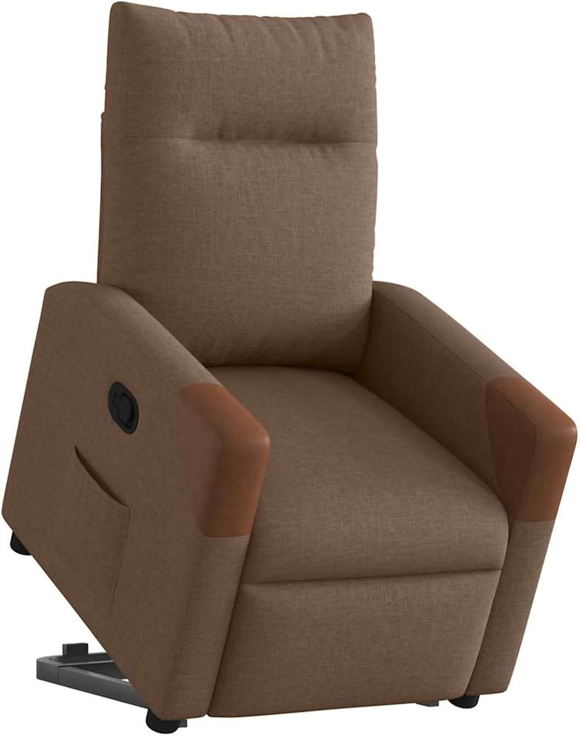 Relaxstoel – Relaxfauteuil – TV Stoel – Ligstoel – Sta-Op Stoel – Elektrische Sta-Op Hulp – Verstelbare Rugleuning en Voetensteun – Bruine Stof
