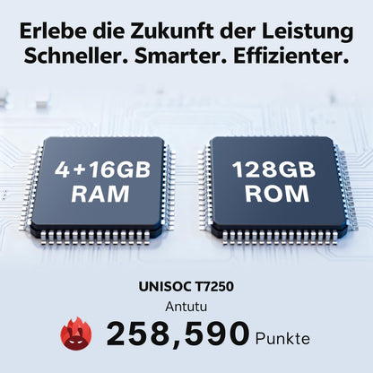Tablet 11 inch met hoesje, Android 16-systeem met Gemini AI, 20 GB RAM + 128 GB ROM (uitbreidbaar tot 1 TB), 90 Hz-scherm, Unisoc T7250 Octa Core, 13 MP + 8 MP camera, Face ID, Widevine L1, 8800 mAh
