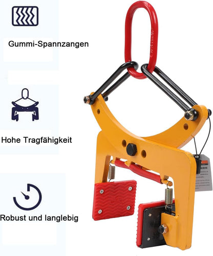 Heftang, plaat, 280 kg, heftangen, steen, betonplaat, verstelbare opening, 6-24 cm, steenhouder, steenlifter, verticale grijper, pantsertang voor heffen en transport