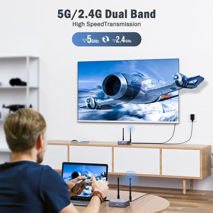 Lemorele 656FT/200M Draadloze HDMI Extender 1080P met HDMI LoopOut/IR 5G Streaming Video/Audio naar TV, Beamer, Monitor