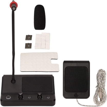 Window Speaker Intercom System, Dual Way Microfoon en Luidspreker, Bank Window Intercom Counter Glazen Raammicrofoon, voor Ticketkantoren, Ziekenhuizen, Ambassade Visa-kantoren, Stationsraam(EU)