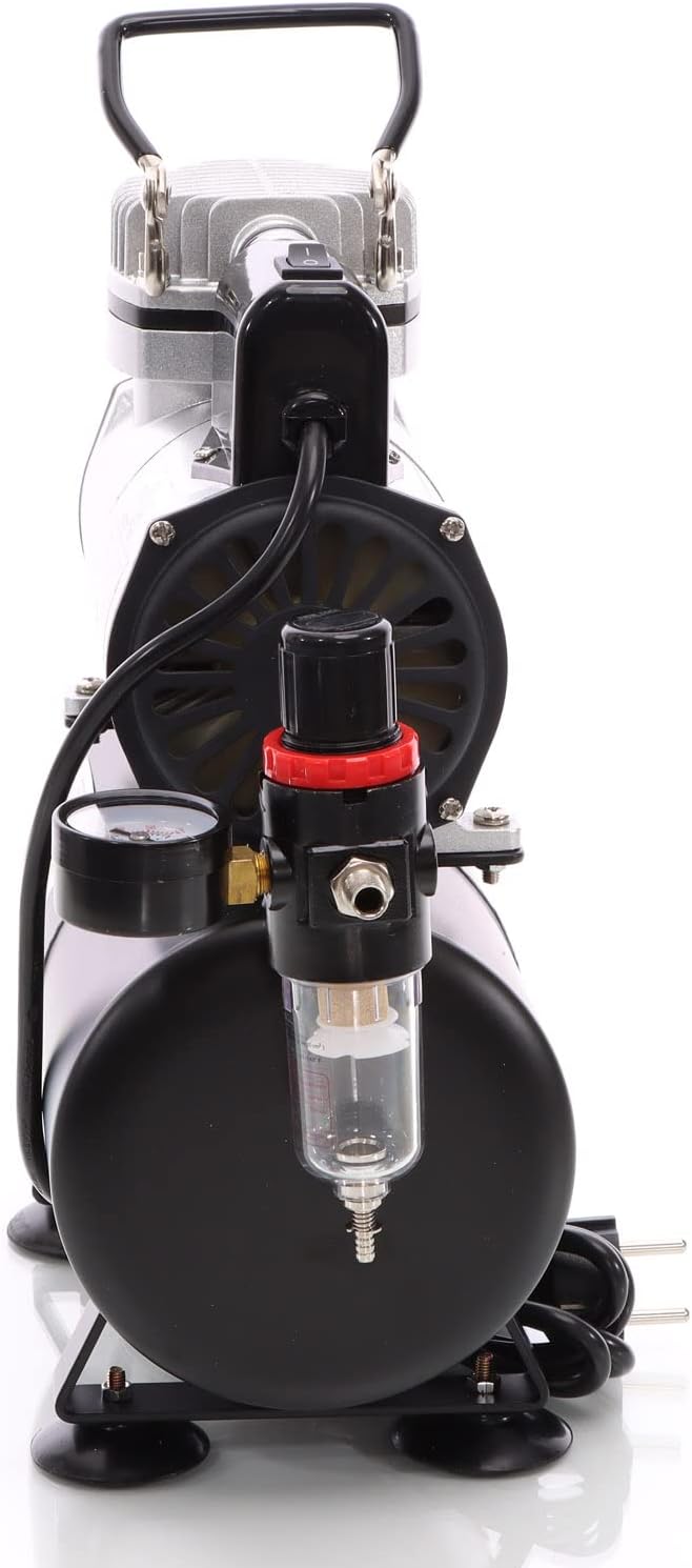 Wiltec airbrush compressor AF186 met luchttank drukregelaar 4 bar automatische Start-Stop