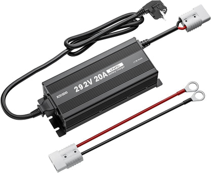 LiFePO4 Acculader – Batterijoplader – Accu Ladestation – Oplaadadapter – Stroomvoorziening – 29,2V 20A Snelladen – Hoge Laadefficiëntie
