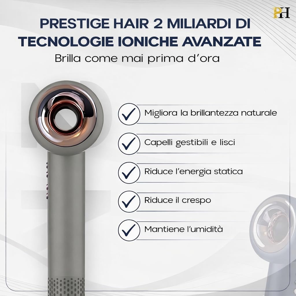 Professionele ionische haardroger (grijs)
