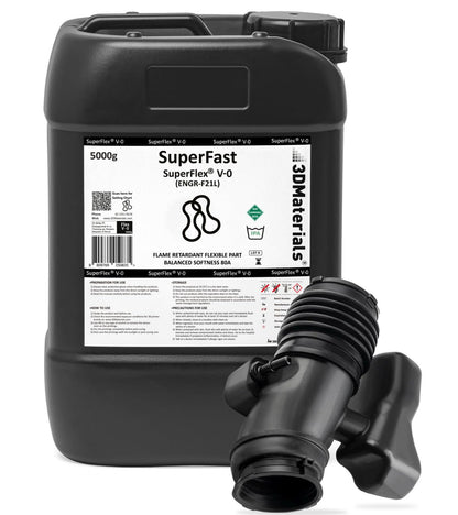 SuperFlex UL94 V-0, hars voor 3D-printers, vuurvaste onderdelen simulatie flexibel rubber 80A, gemaakt in Korea door 3DMaterials (5000 g, transparant)