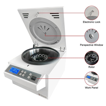 Lage-Snelheid Centrifuge – Tafelcentrifuge – Digitale Centrifuge – Laboratoriumcentrifuge – Monstercentrifuge – 4000 Rpm / 2400 Xg – Rotor Voor 12 X 15 Ml Buisjes