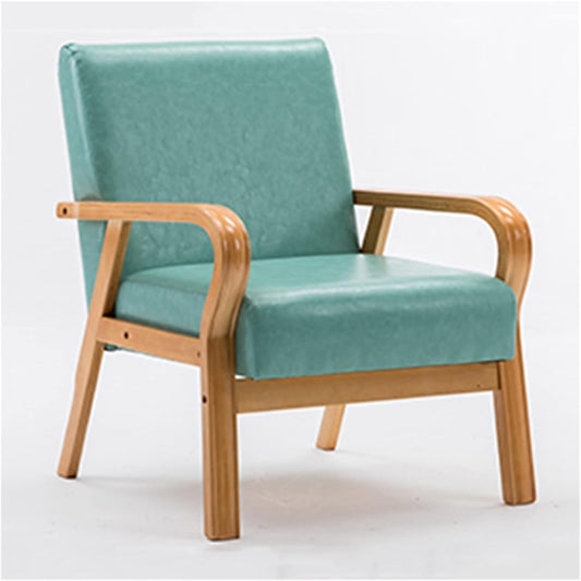 Fauteuil – Relaxstoel – Loungestoel – Zetel – Clubstoel – Mid-Century Retro Design – Massief Houten Frame – Comfortabel PU-Leder – Blauw