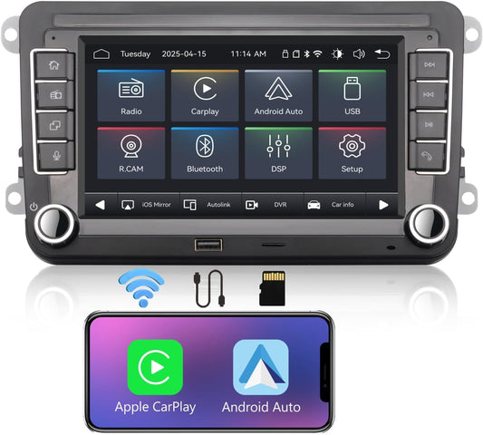 Autoradio Radio for VW Passat Jetta Caddy Touran Golf 5 6 GTI T5 EOS Polo with Wireless Carplay Android Auto TF Card Touchscreen Bluetooth