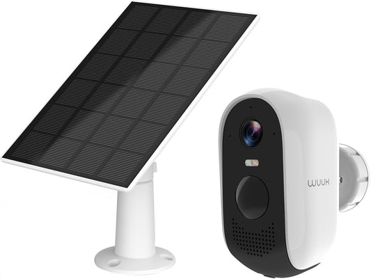 WUUK Bewakingscamera voor buiten, add-on zonne-camera, 2K WLAN-camera, outdoor homekit, compatibel met Alexa/Google Home, 2.4G/5G WiFi, bewegingsdetectie, vereist basisstation