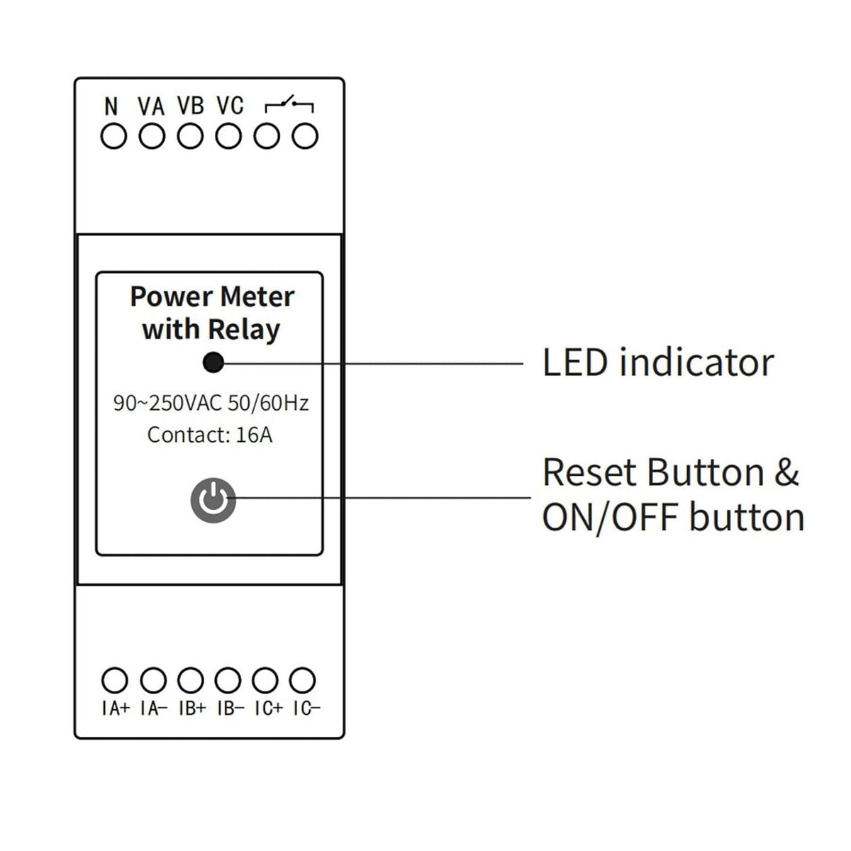 WiFi Smart Energy Meter 3 Fase Elektriciteit Monitoring Meter met 3.80A Stroomtransformator Stroom Spanning Amperage Energiemeter