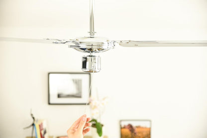 Plafondventilator – Ventilator – Plafondwaaier – Plafondfan – Industrieel Design In Chroom – Ø 122 Cm, Trekschakelaar