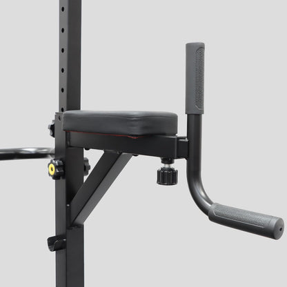 Phoenix Fitness Power Tower & Dip Station - Adjustable Pull Up Rack, Dip Stand & Push Up Bars for Strength Training Workout - Multifunctional Power Cage for Home Gym Exercise - Black - QUORE