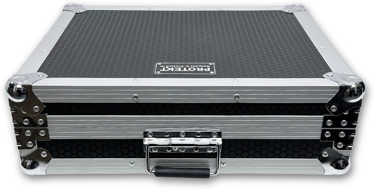 Flight Case – DJ-Koffer – Mixerkoffer – Controllerkoffer – PA-Mixerkoffer – Large 530 X 430 X 162 Mm Zwart – Aanpasbare Pick & Pluck Foam – 7 Mm Multiplex Met Aluminium Frame
