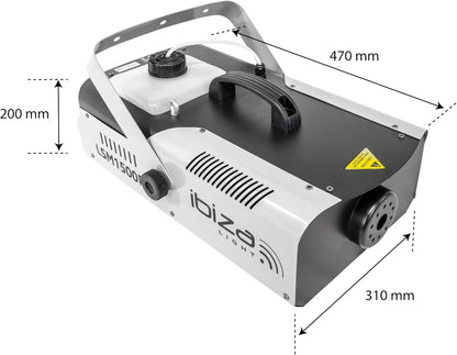 Rookmachine – DMX rookmachine – Mistmachine – Rookgenerator – Rookeffectmachine – Zwart – 1500W – Programmeerbare timer met bedrade en draadloze afstandsbediening