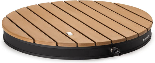 blumfeldt Cool Breeze - tuindouche, campingdouche, WPC, aluminium, houtlook, draaggreep, tuindouche, buitendouche, rond zwart