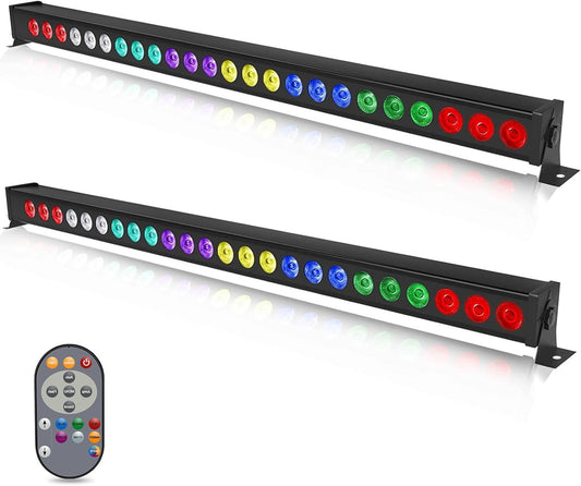 RGB LED Wall Wash Party Lights – LED Bar – Disco Verlichting – DJ Lamp – RGB Lichtbalk – 24 x 3W RGB LEDs – DMX & Afstandsbediening – Geluidsgestuurd Stroboscoop Effect