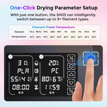 Filament Droger Box – Filament Bewaarbox – Droogkistje – 3D Printer Accessoire – Filament Opberger – Luchtdicht – Inclusief Droogmiddel Zakje