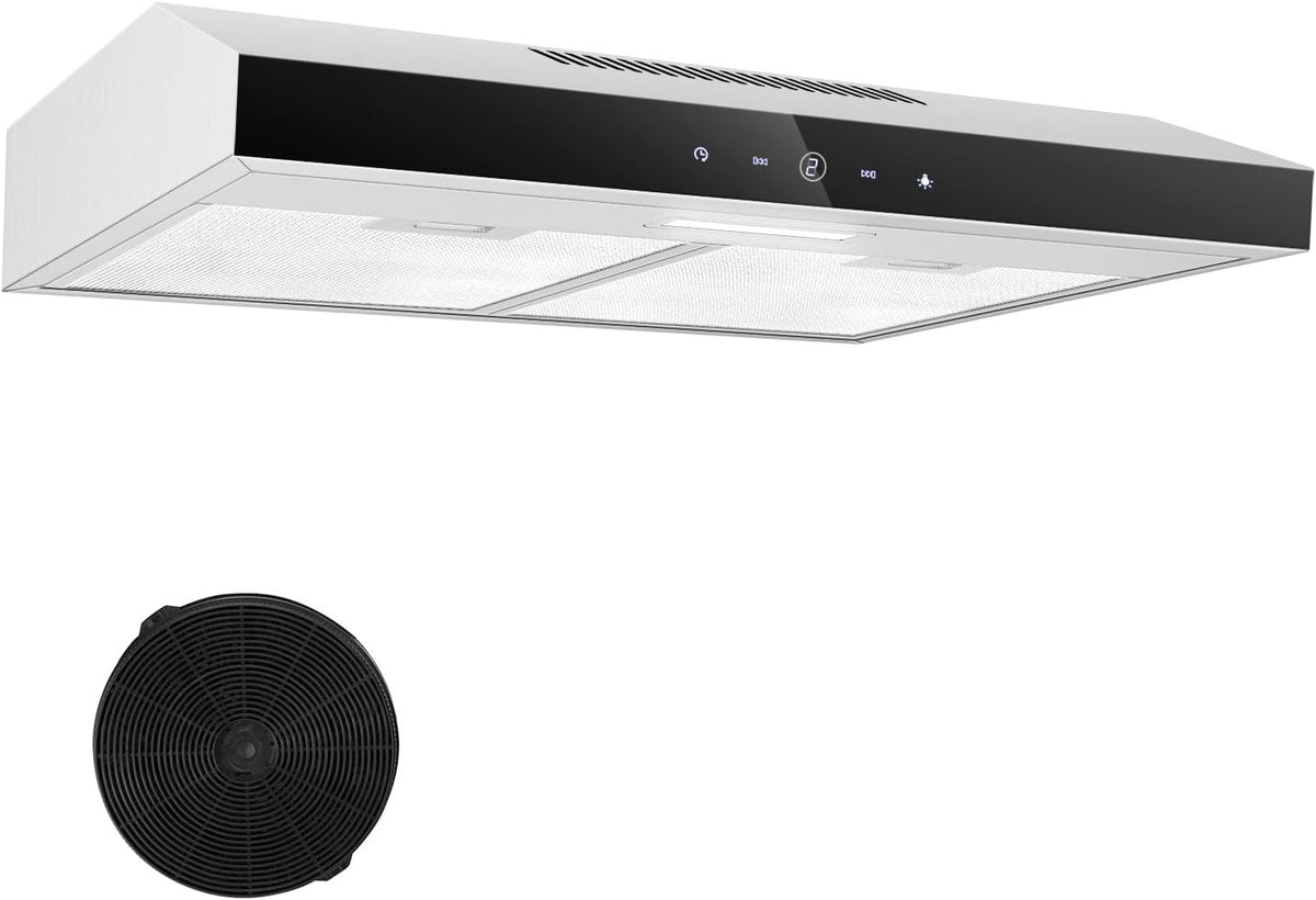 TopStrong afzuigkap 60 cm, onderbouw afzuigkap 60 cm, recirculatie/afvoer, afzuigkap met CF-K actieve koolfilter, 201 m³/h luchtstroom, roestvrijstalen afzuigkap, 3 standen Soft Touch bediening