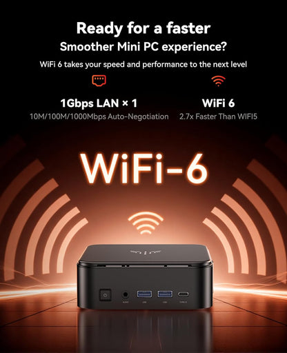 NiPoGi E3B AMD Ryzen 7 7730U, 16 GB DDR4, 512 GB SSD, mini-desktopcomputer, AMD Radeon Graphics, 4K @60Hz Triple Display DP+HDMI + Type-C/WiFi 6/BT5.2 Micro Gaming PC