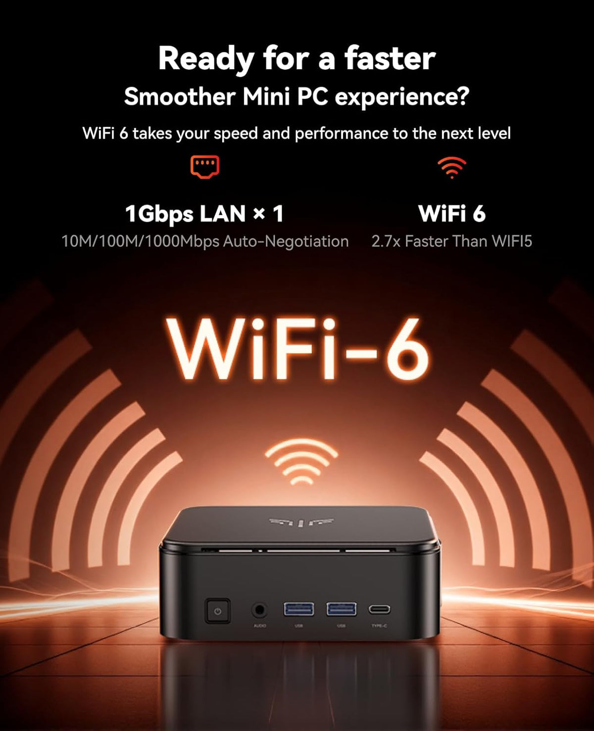 NiPoGi E3B Mini-pc, AMD Ryzen 7 7730U (tot 4,5 GHz), 32 GB DDR4, 1 TB SSD met Radeon Graphics Micro Desktop Computer voor kantoor, thuisbioscoop, vergadering, business, reis, WiFi 6, BT 5.2, USB 3.2
