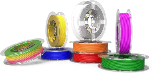PLA Filament Set – 3D Printer Filament – 3D Printdraad – 3D Printmateriaal – 3D Printer Spoelen – 1,75 mm Diameter (±0,03 mm) – 8 Kleuren Inclusief Regenboog – Vochtbestendig en Kluwen-vrij