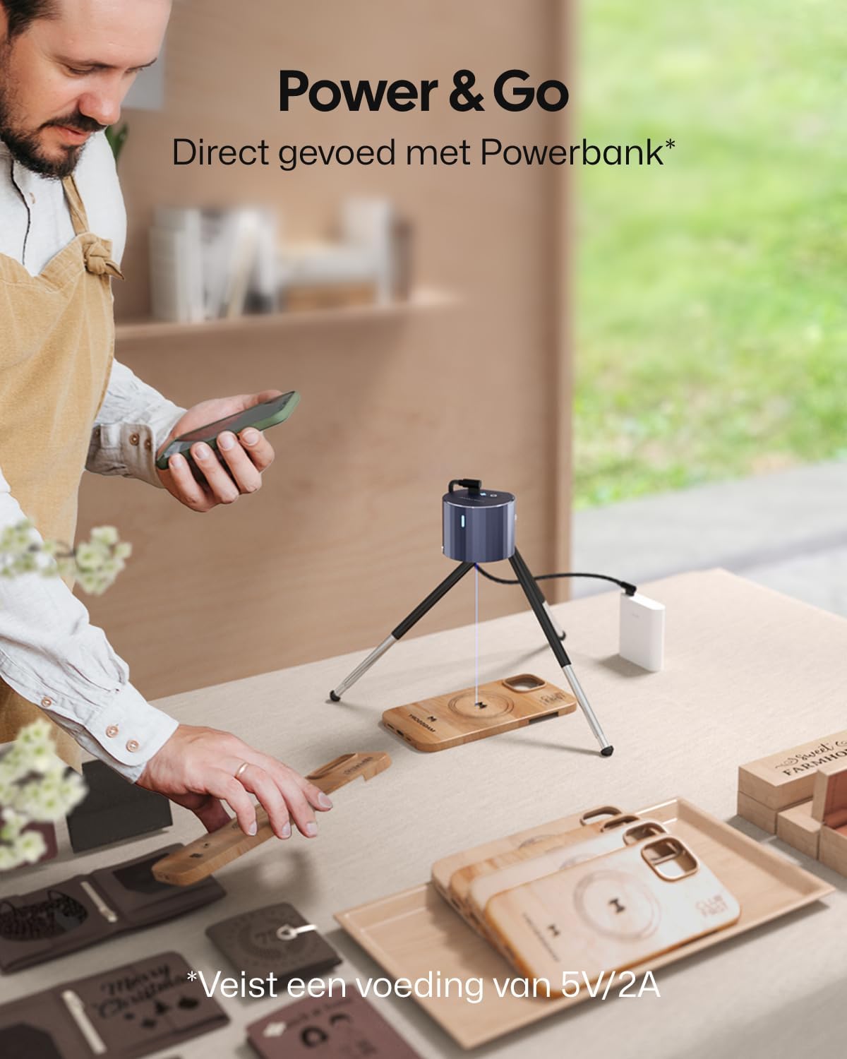 LaserPecker L1 Pro Laser Graveermachine Draagbare met Houder & Laserschermen, 500mW Laser Engraver Bluetooth Lasergraveerder DIY Apparaat Graveermachine Laser Graveur voor Hout Leer Stof Niet-metalen