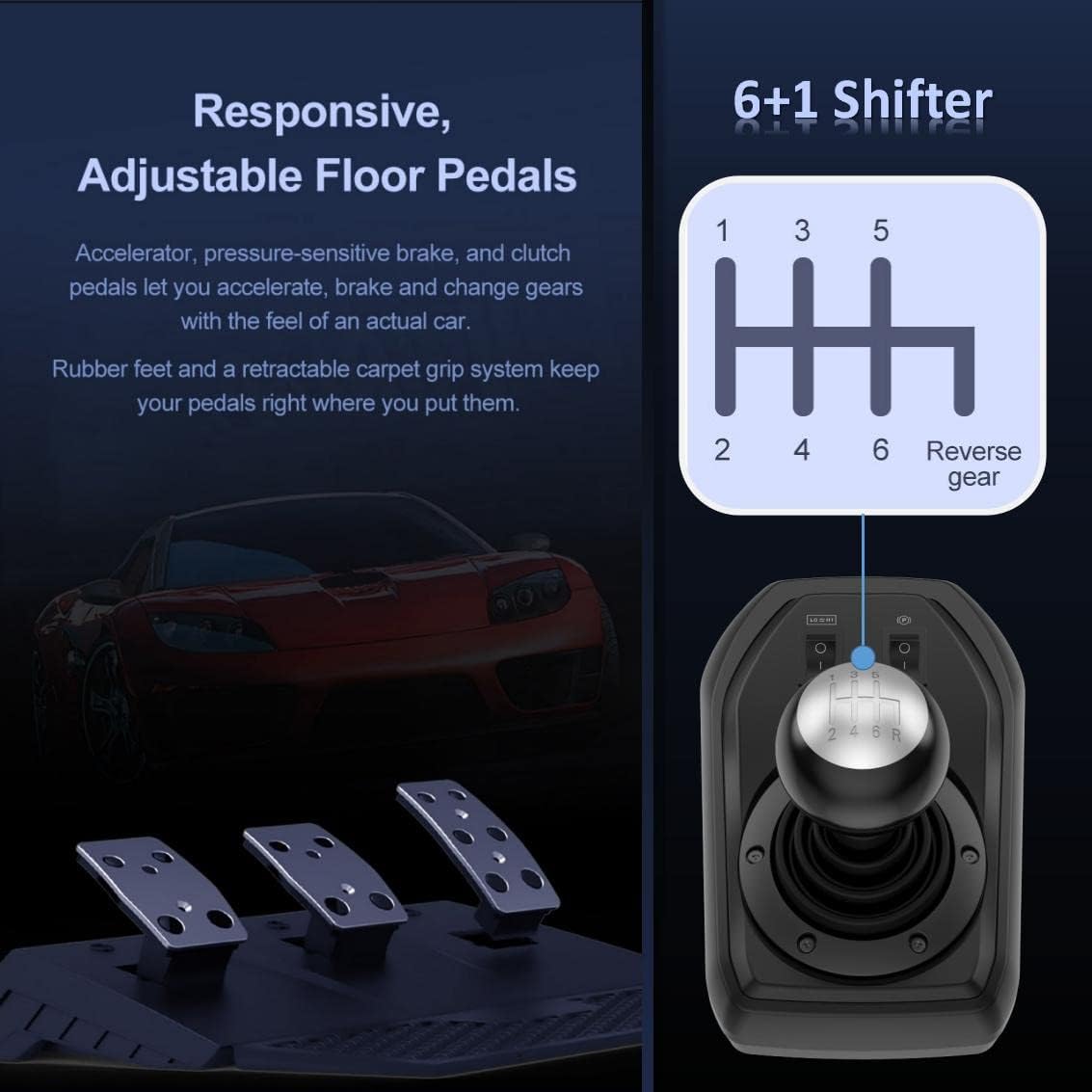 Racestuur – Game Stuur – Simulatie Stuur – Racing Wheel – Race Game Accessoire – 270°/900° Omschakelbaar – Vibratie Feedback Met Tool App