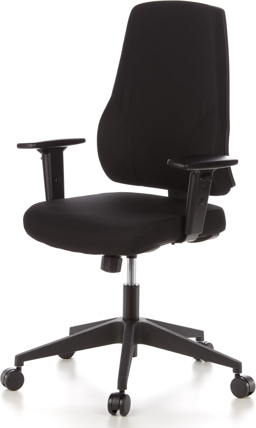 hjh OFFICE 608100 professionele bureaustoel PRO-TEC 100 zwart stof draaistoel met verstelbare rugleuning