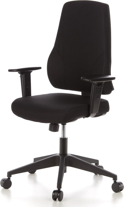 hjh OFFICE 608100 professionele bureaustoel PRO-TEC 100 zwart stof draaistoel met verstelbare rugleuning