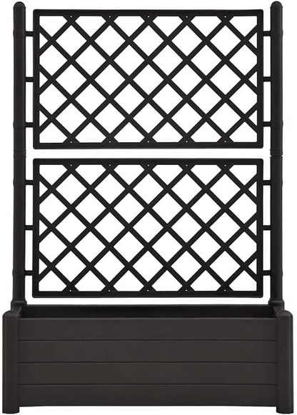 vidaXL Planter with trellis 100x43x142 cm PP anthracite - QUORE